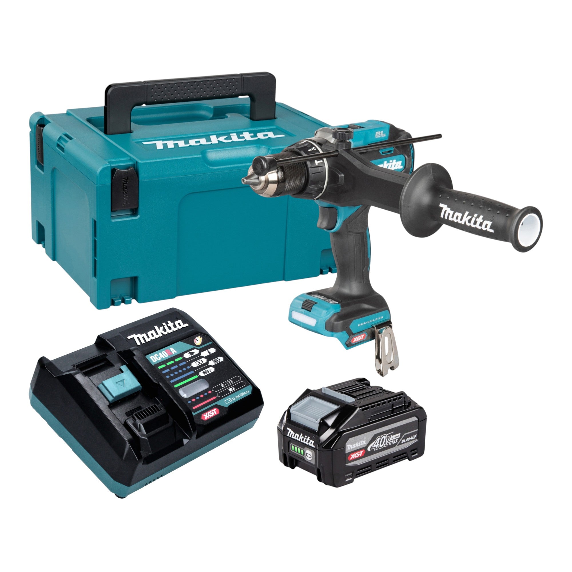Makita HP 003 GU101 Akku Schlagbohrschrauber 40 V max 180 Nm Brushless 1x Akku 4 0 Ah Ladegeraet Makpac 0 - toolbrothers