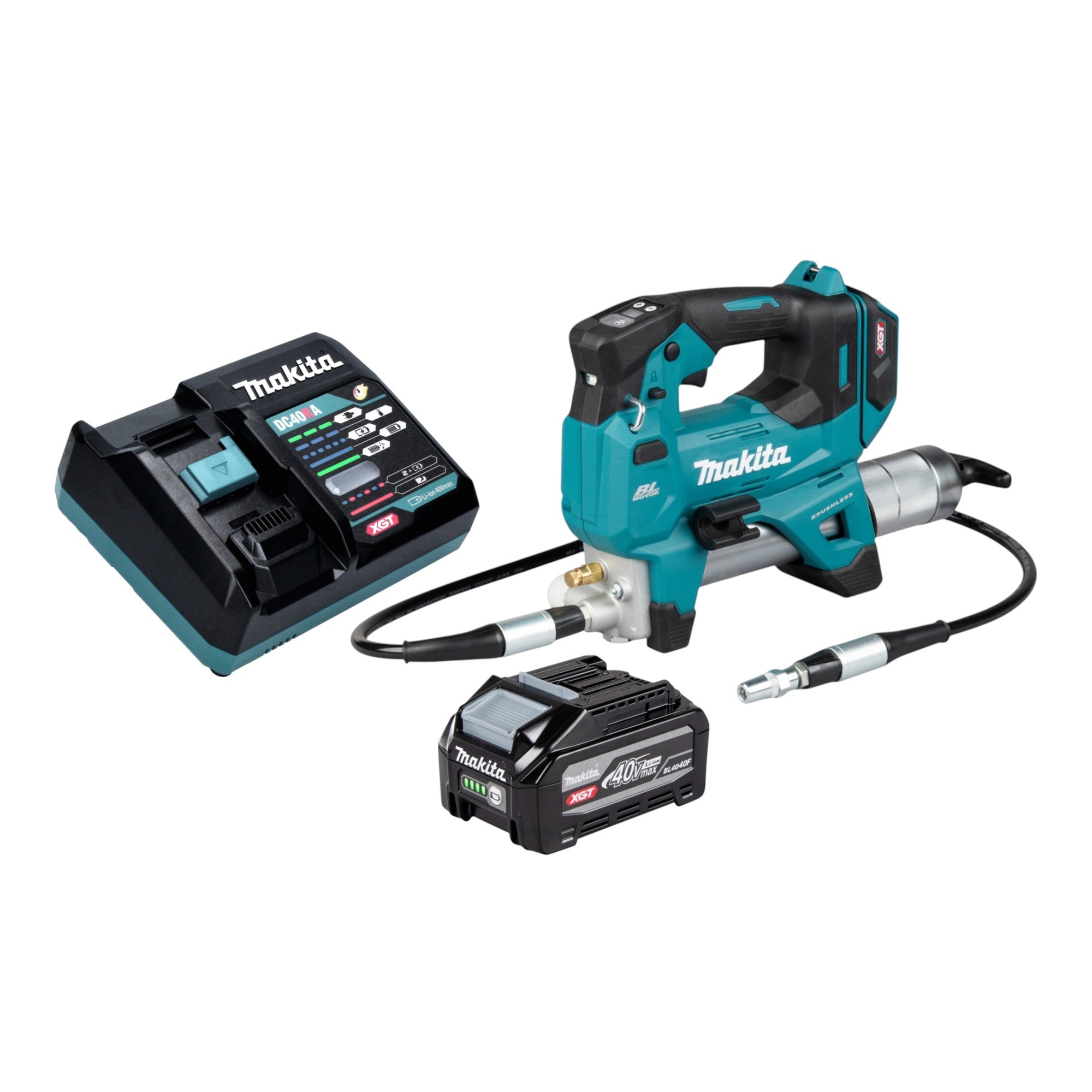 Makita GP 001 GU101 Akku Fettpresse 40 V max 690 bar Brushless 1x Akku 4 0 Ah Ladegeraet 0 - toolbrothers