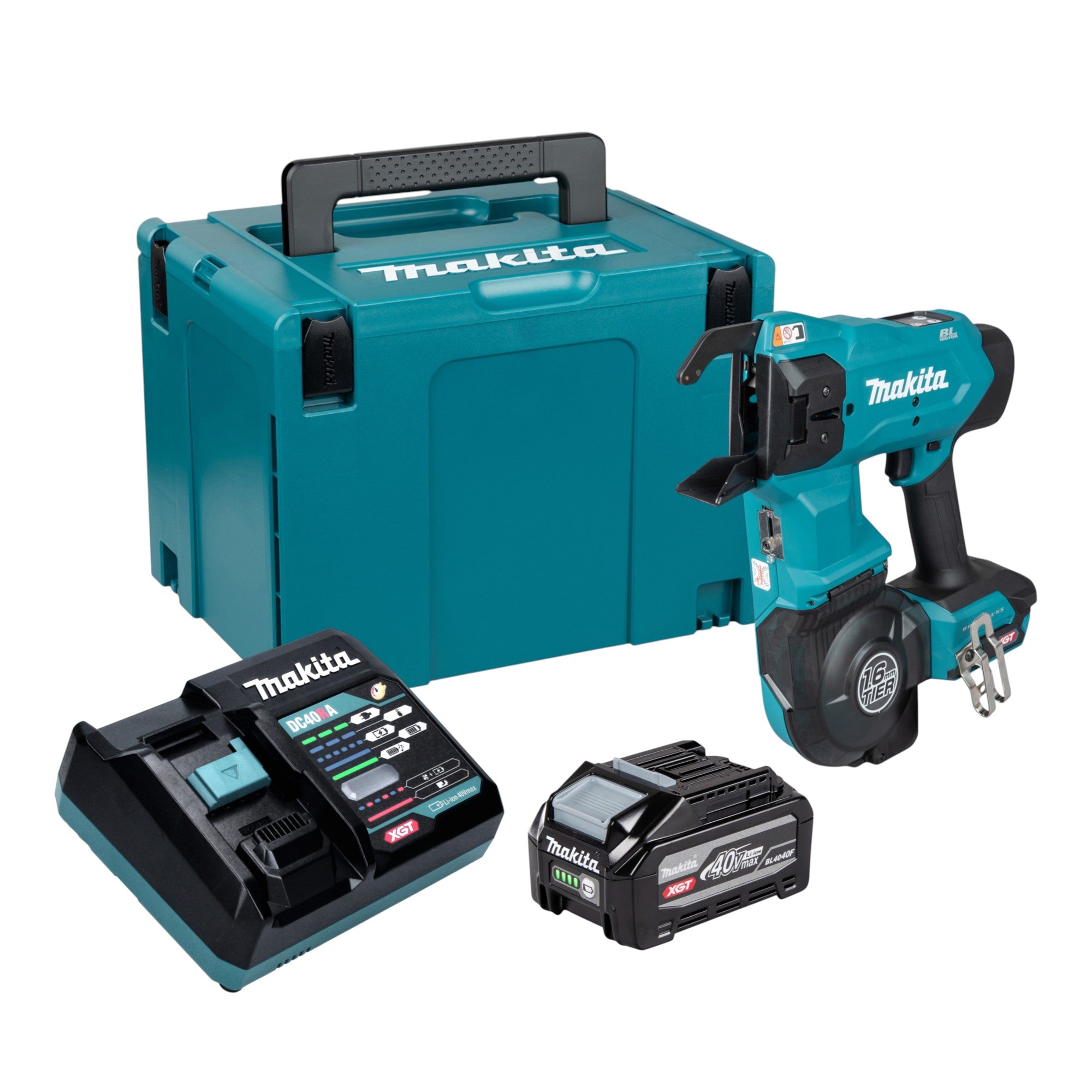 Makita TR 001 GU101 Akku Bewehrungsverbinder 40 V max 1 6 mm Brushless 1x Akku 4 0 Ah Ladegeraet Makpac 0 - toolbrothers