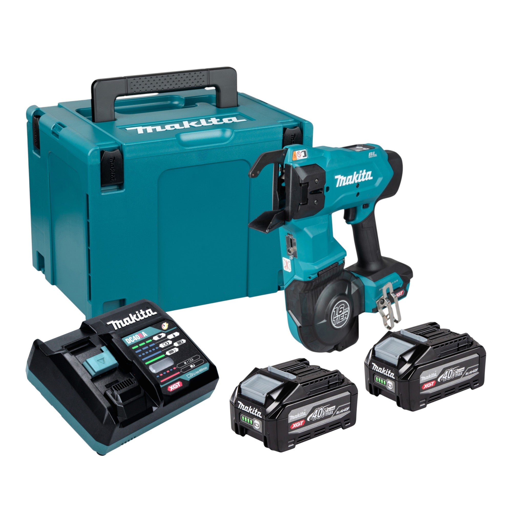 Makita TR 001 GU201 Akku Bewehrungsverbinder 40 V max 1 6 mm Brushless 2x Akku 4 0 Ah Ladegeraet Makpac 0 - toolbrothers