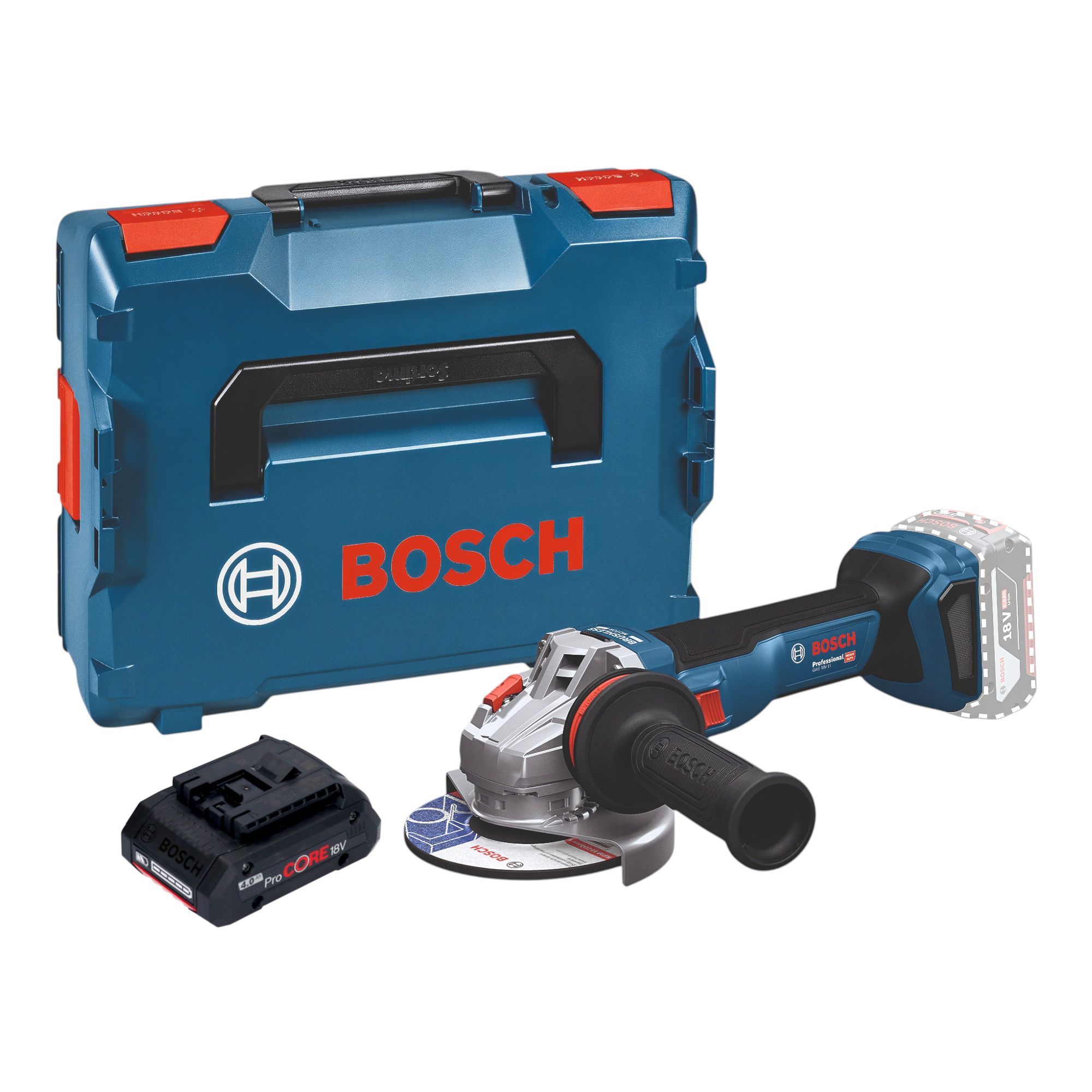 Bosch GWS 18V 11 Professional Akku Winkelschleifer 18 V 125 mm Brushless 1x ProCORE Akku 4 0 Ah L Boxx ohne Ladegeraet 0 - toolbrothers