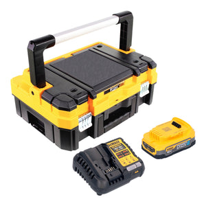 DeWalt DCB 1104 E1T Akku Starter Set 18 V mit 1x Powerstack Akku 1,7 Ah + DCB 1104 Ladegerät + TSTAK