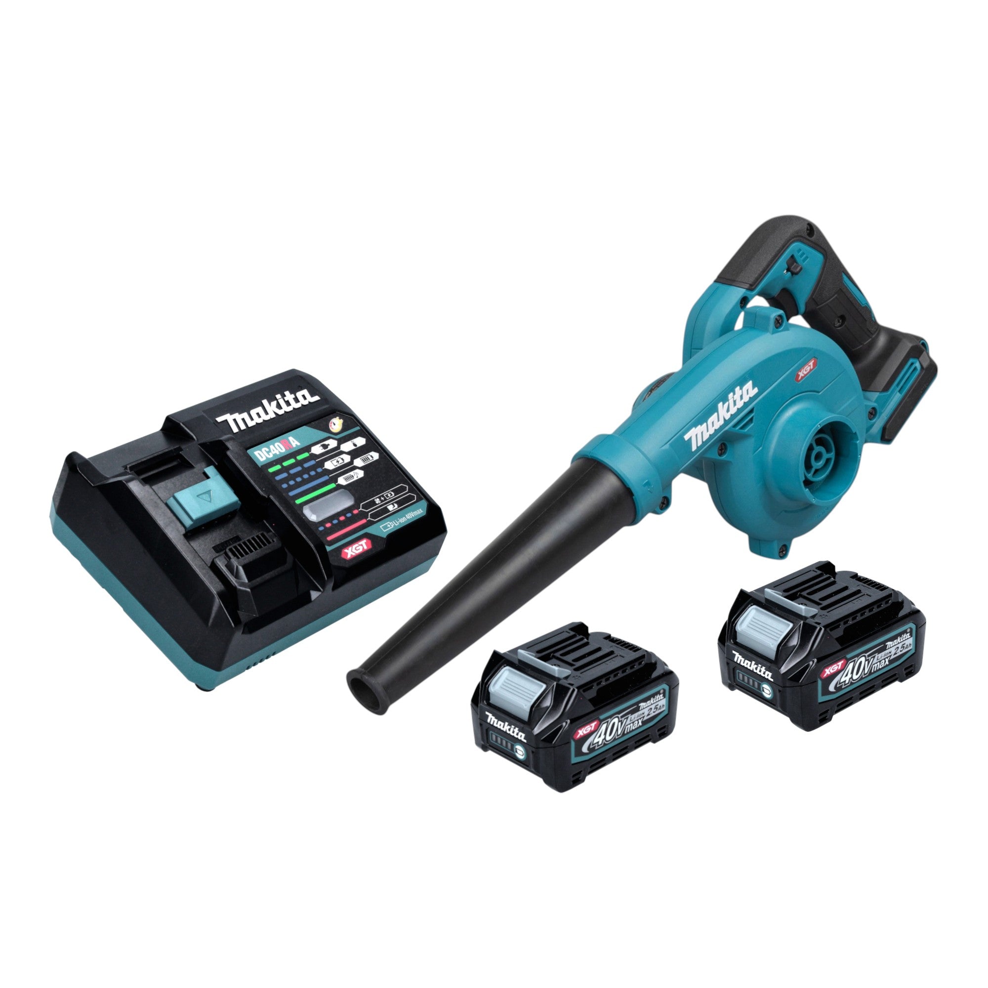 Makita UB 002 GD201 Akku Geblaese 40 V max 2x Akku 2 5 Ah Ladegeraet 0 - toolbrothers