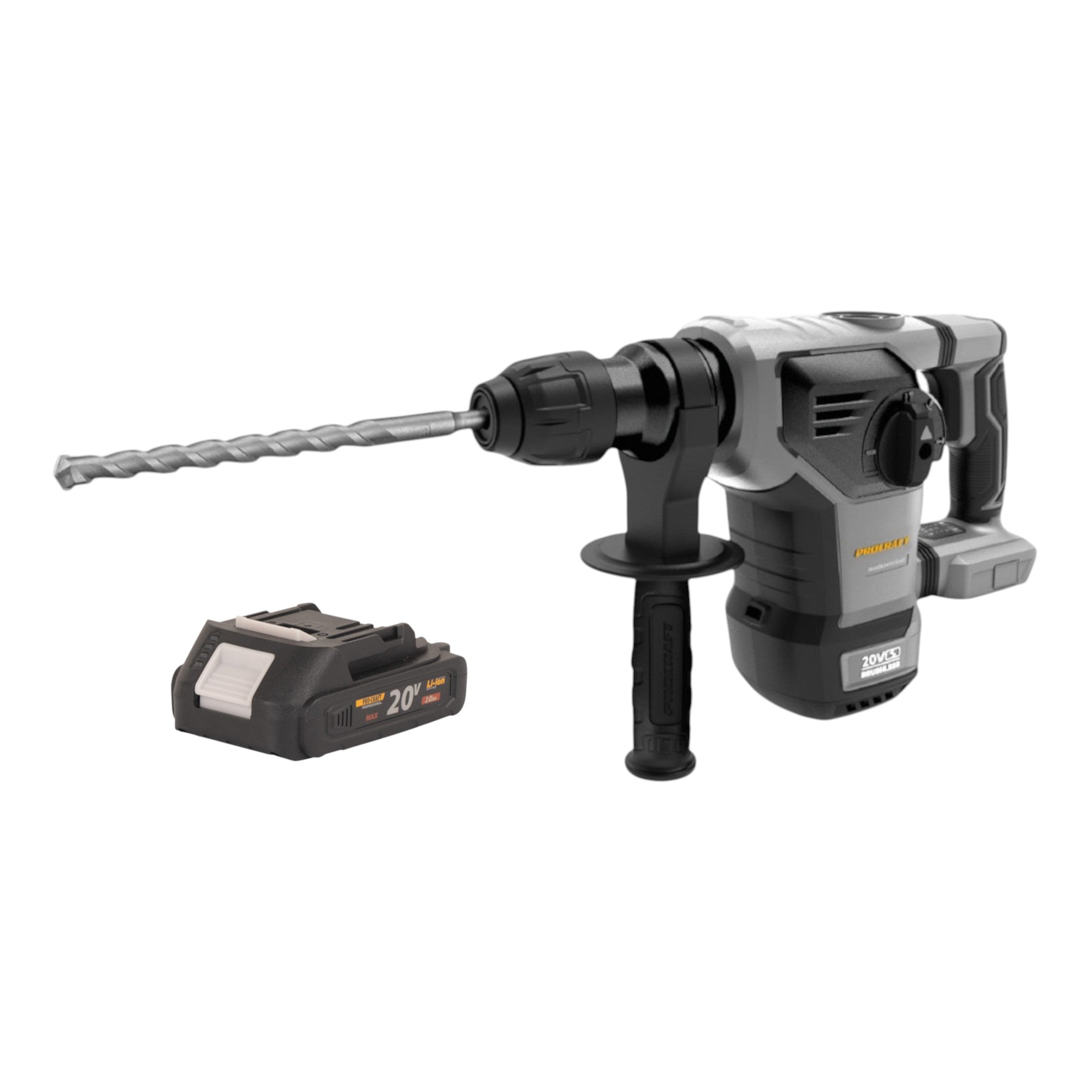 Procraft Industrial HD20B BB Akku Kombihammer 20 V 5 J SDS plus Brushless 1x Akku 2 0 Ah ohne Ladegeraet 0 - toolbrothers