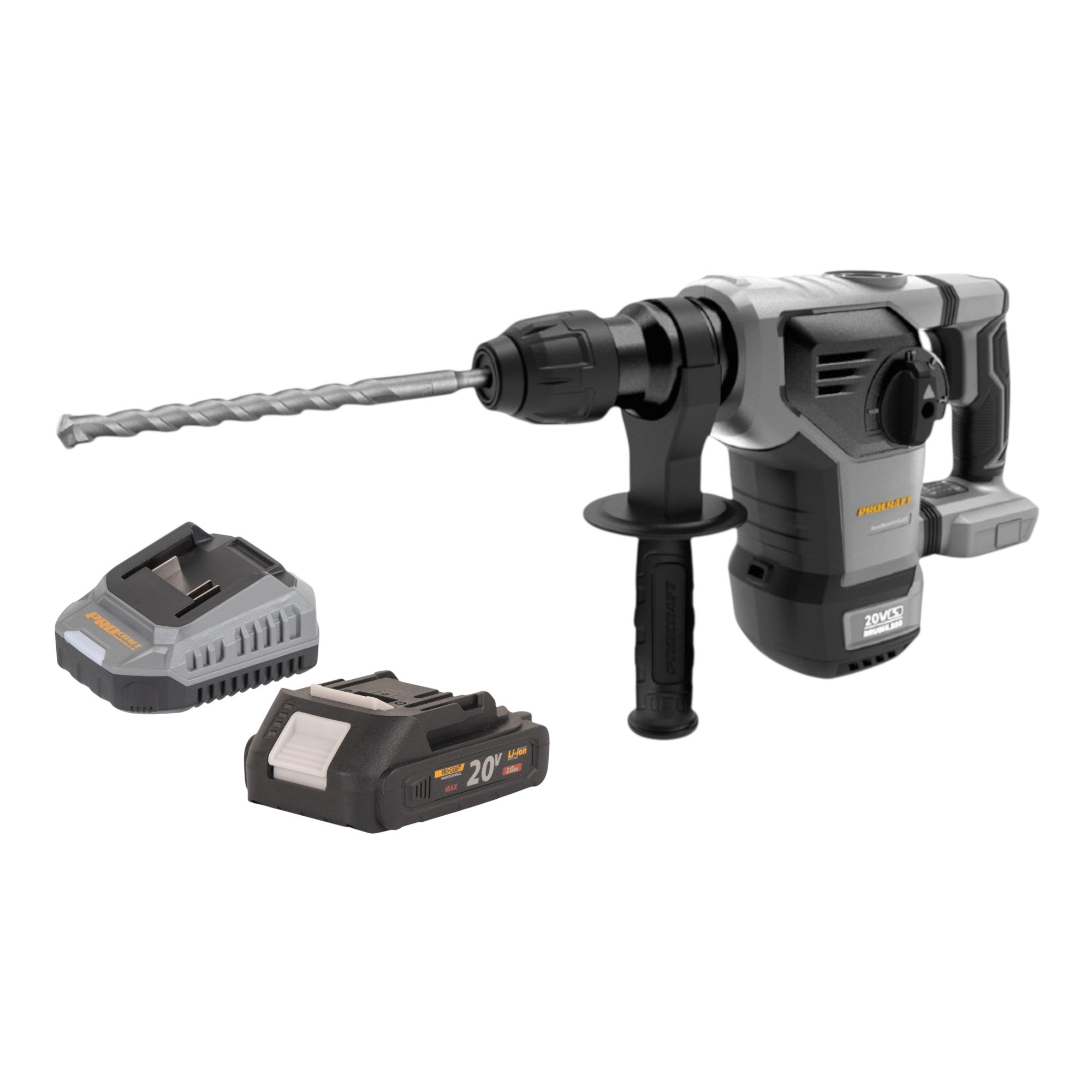 Procraft Industrial HD20B BB Akku Kombihammer 20 V 5 J SDS plus Brushless 1x Akku 2 0 Ah Ladegeraet 0 - toolbrothers