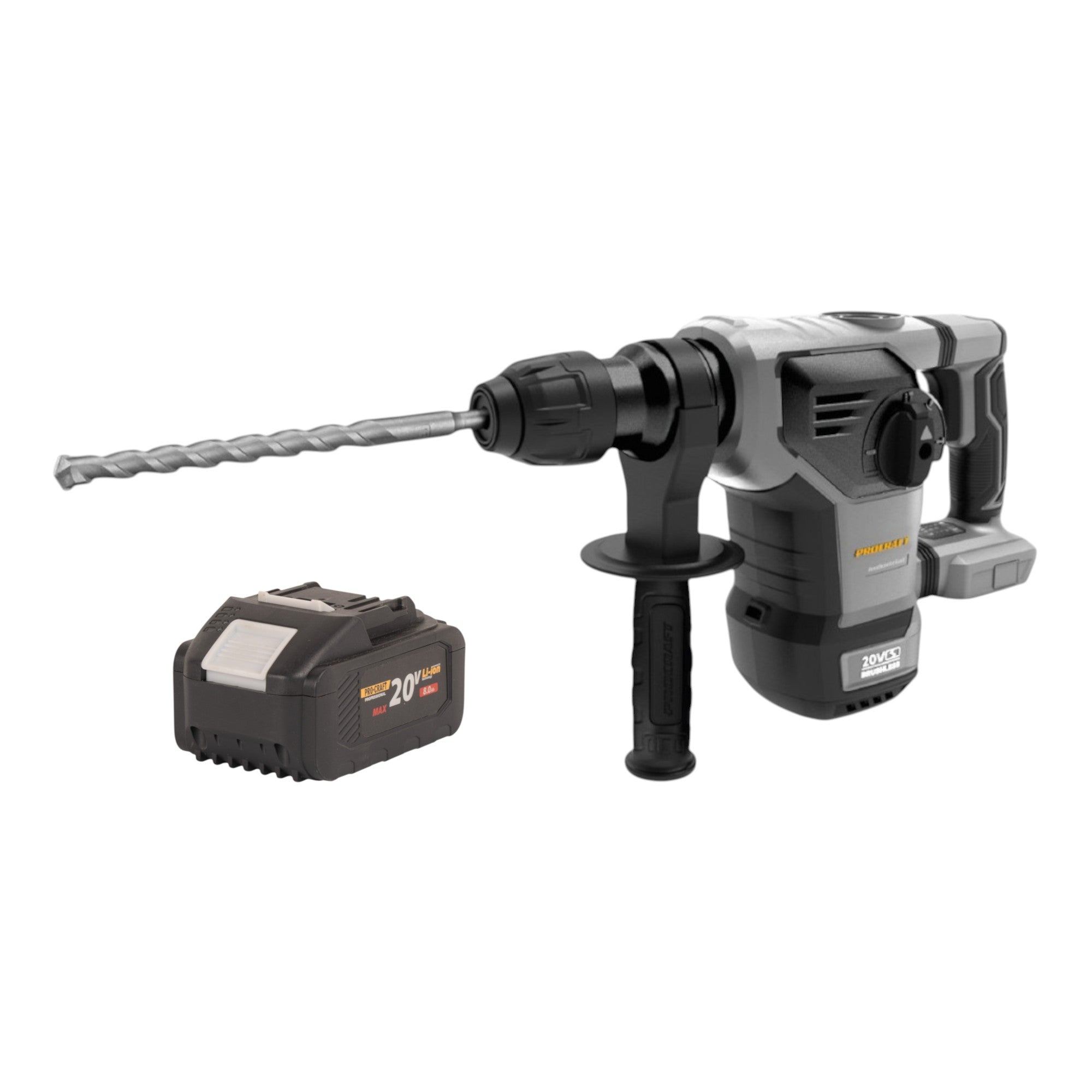 Procraft Industrial HD20B BB Akku Kombihammer 20 V 5 J SDS plus Brushless 1x Akku 8 0 Ah ohne Ladegeraet 0 - toolbrothers