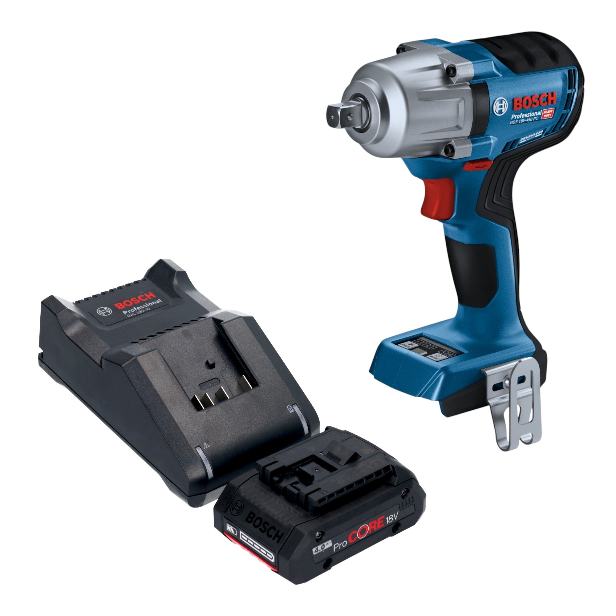 Bosch GDS 18V 450 PC Professional Akku Schlagschrauber 18 V 450 Nm 1 2 Brushless 1x ProCORE Akku 4 0 Ah Ladegeraet 0 - toolbrothers