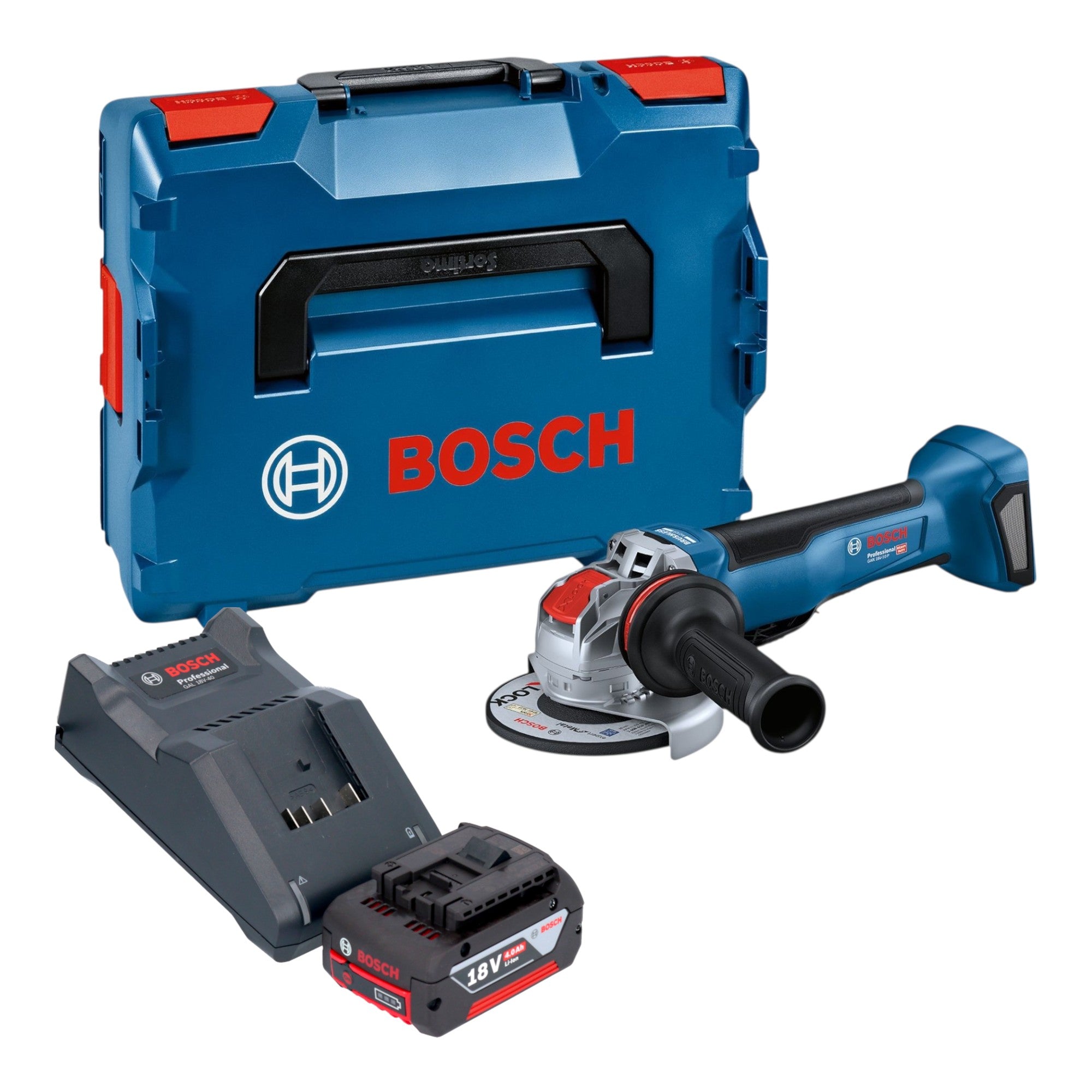 Bosch GWX 18V 10 P Professional Akku Winkelschleifer 18 V 125 mm X LOCK Brushless 1x Akku 4 0 Ah Ladegeraet L Boxx 0 - toolbrothers