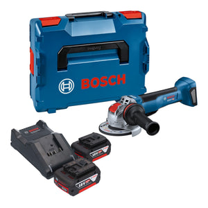 Bosch GWX 18V-10 P Professional Akku Winkelschleifer 18 V 125 mm X-LOCK Brushless + 2x Akku 5,0 Ah + Ladegerät + L-Boxx