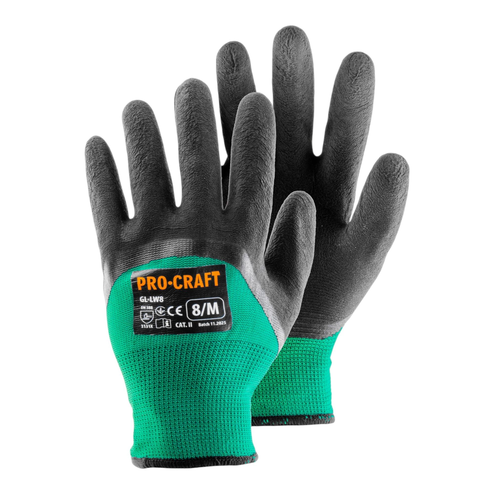 Procraft GL LW10 Arbeits handschuhe mit Latex beschichtung 1 Paar Groesse XL 0 - toolbrothers