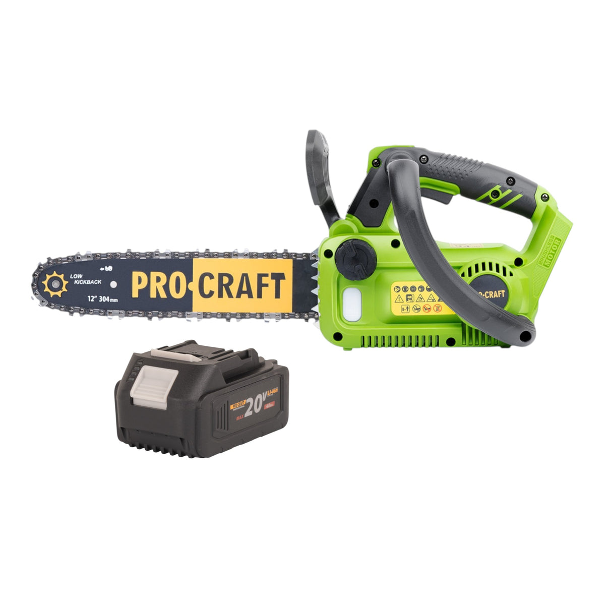 Procraft PKA42Libb Akku Kettensäge 20 V 304 mm Brushless + 1x Akku 4,0 Ah - ohne Ladegerät