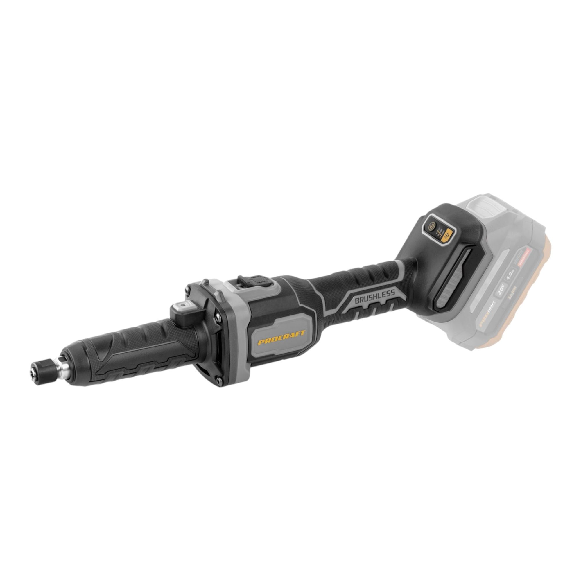 Procraft Industrial DG20A BB Akku Geradschleifer 20 V 6 mm Brushless 2x Akku 4 0 Ah Ladegeraet RHINO Toolcase 1 - toolbrothers