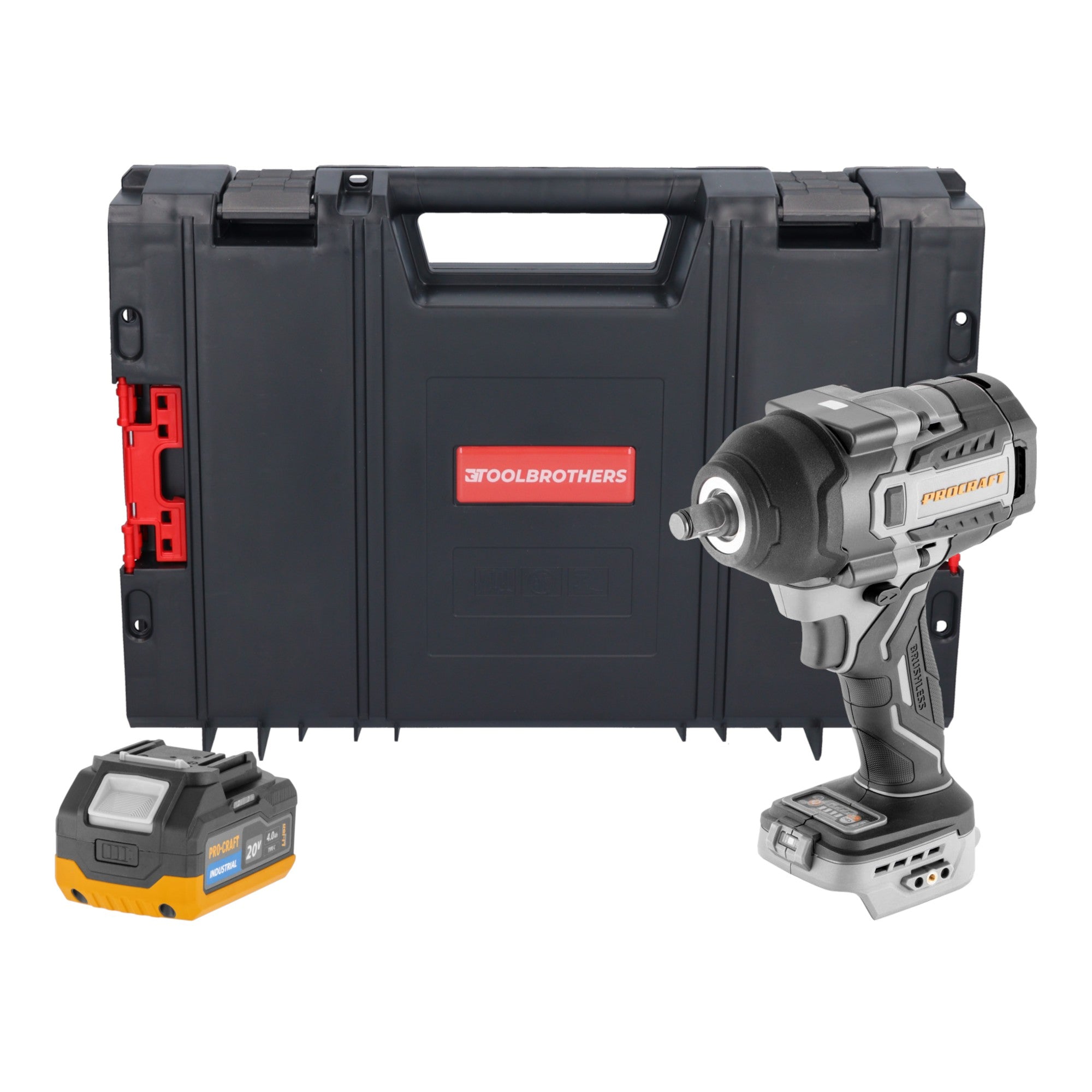 ProCraft Industrial IW850A BB Akku Schlagschrauber 20 V 850 Nm 1 2 Brushless 1x Akku 4 0 Ah RHINO Toolcase ohne Ladegeraet 0 - toolbrothers