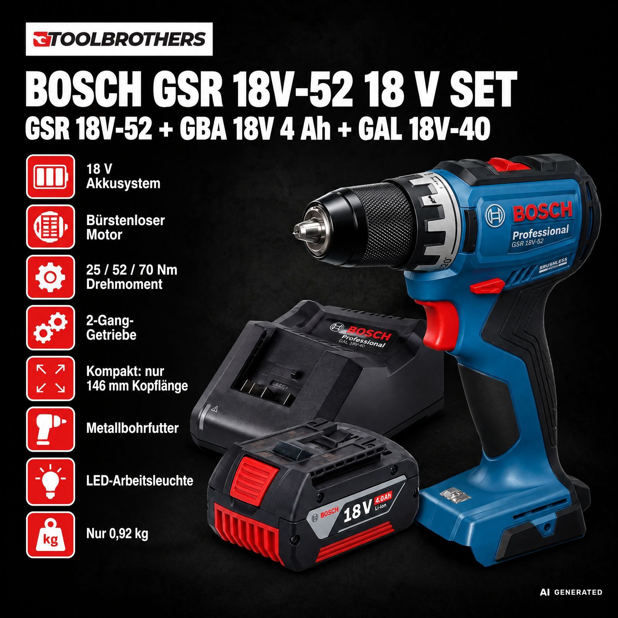 Toolbrothers Powertools Kalender 2026 Bosch GSR 18V 52 Professional Edition Gr S 1 - toolbrothers