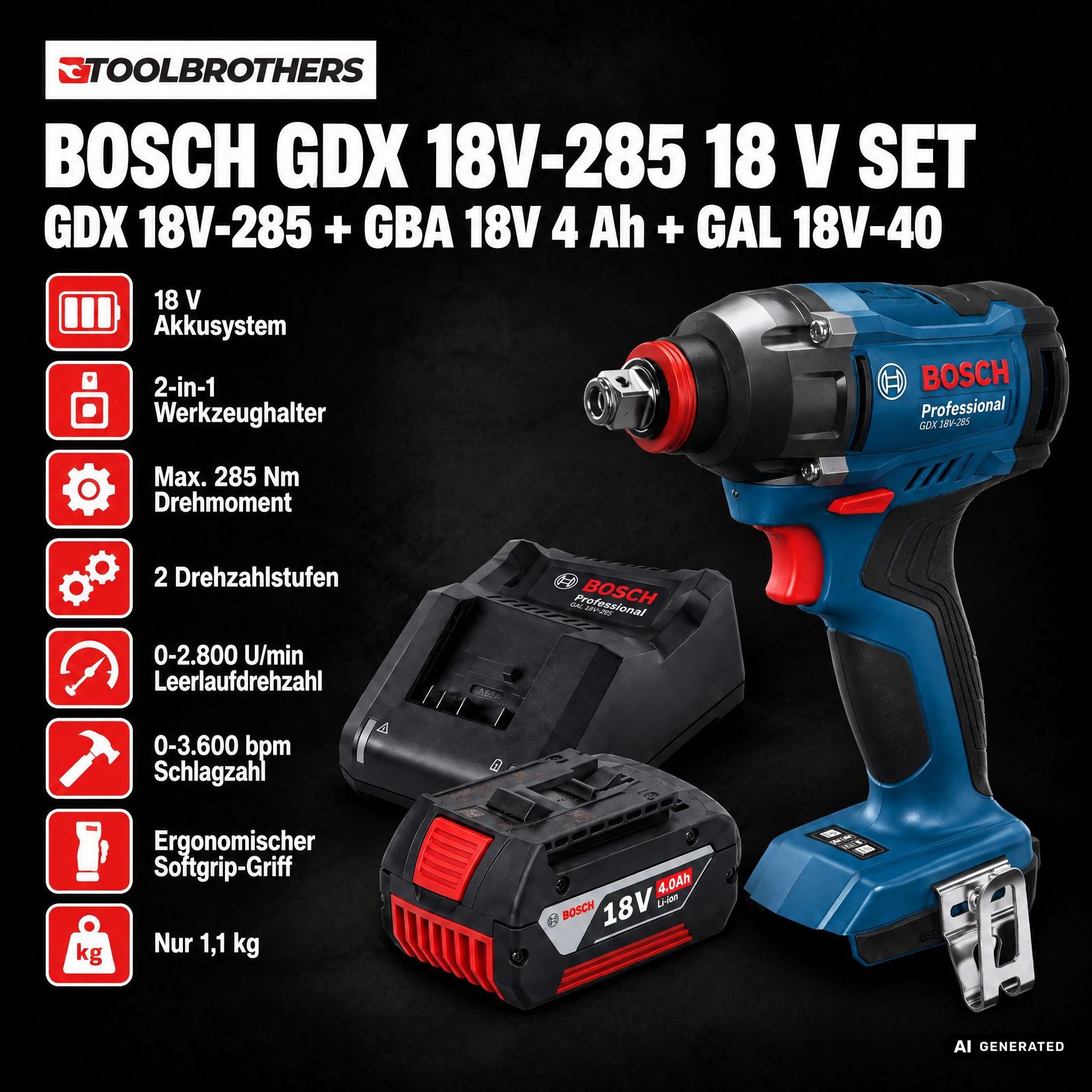 Toolbrothers Powertools Kalender 2026 Bosch GDX 18V 285 Professional Edition Gr XL 1 - toolbrothers
