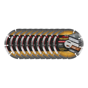 Procraft DS125 Diamanttrennscheibe 125 x 22,23 mm 10 Stück