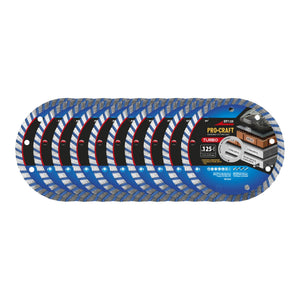 Procraft DT125 Diamanttrennscheibe Turbo 125 x 22,23 mm 10 Stück