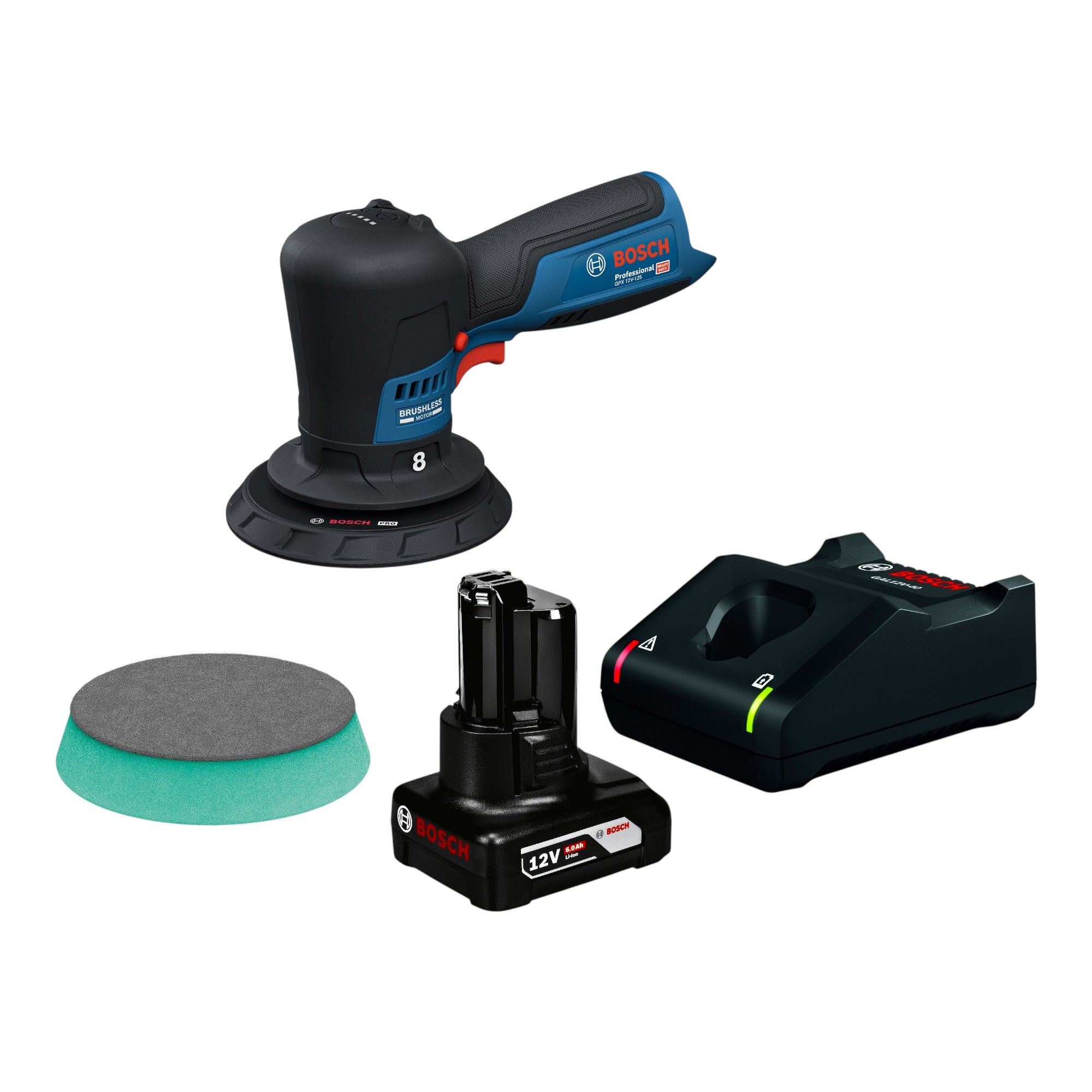 Bosch GPX 12V 125 Akku Polierer 12 V 125 mm Brushless 1x Akku 6 0 Ah Ladegeraet 0 - toolbrothers