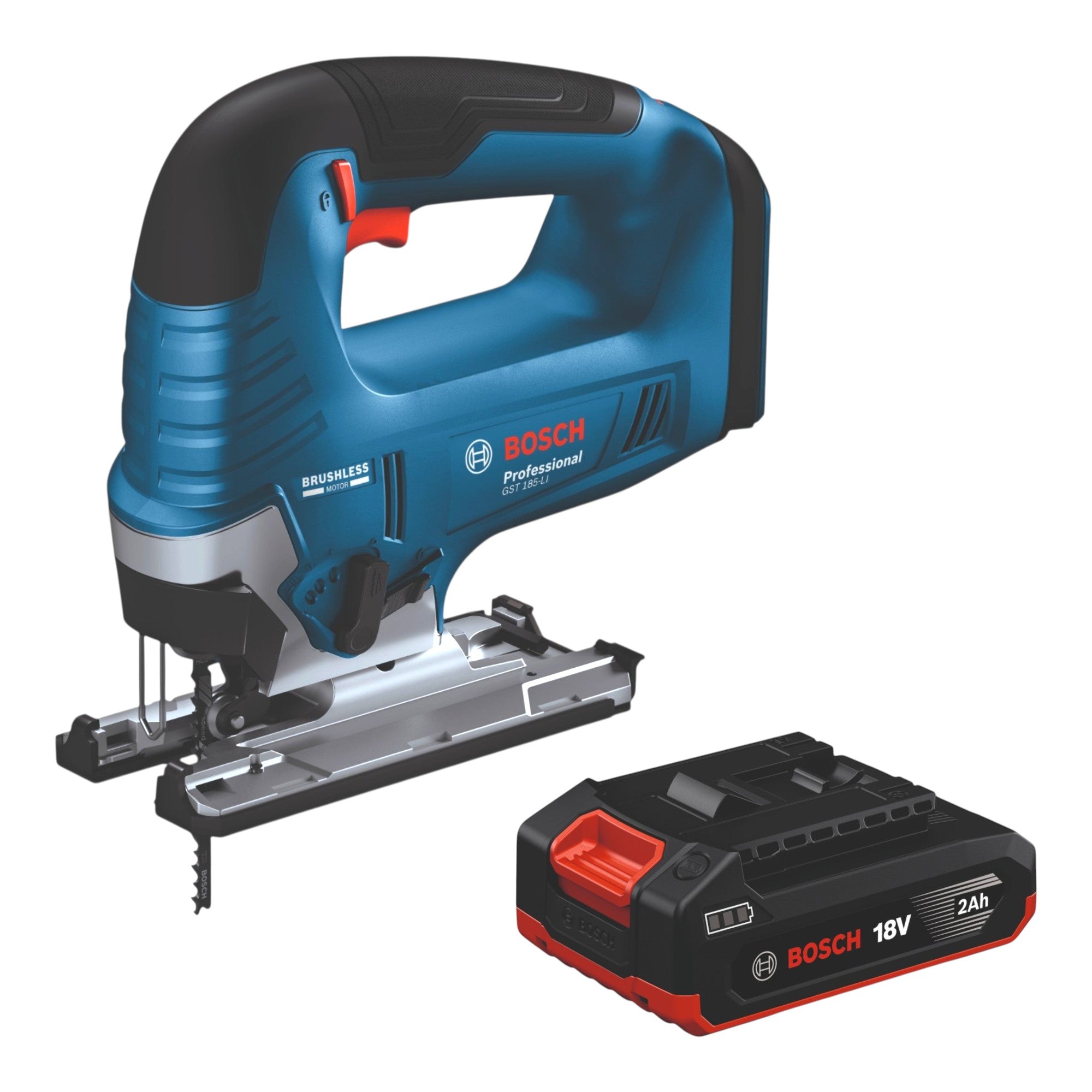 Bosch GST 18V 125 B Professional Akku Stichsaege 18 V 125 mm Brushless 1x Akku 2 0 Ah ohne Ladegeraet 0 - toolbrothers