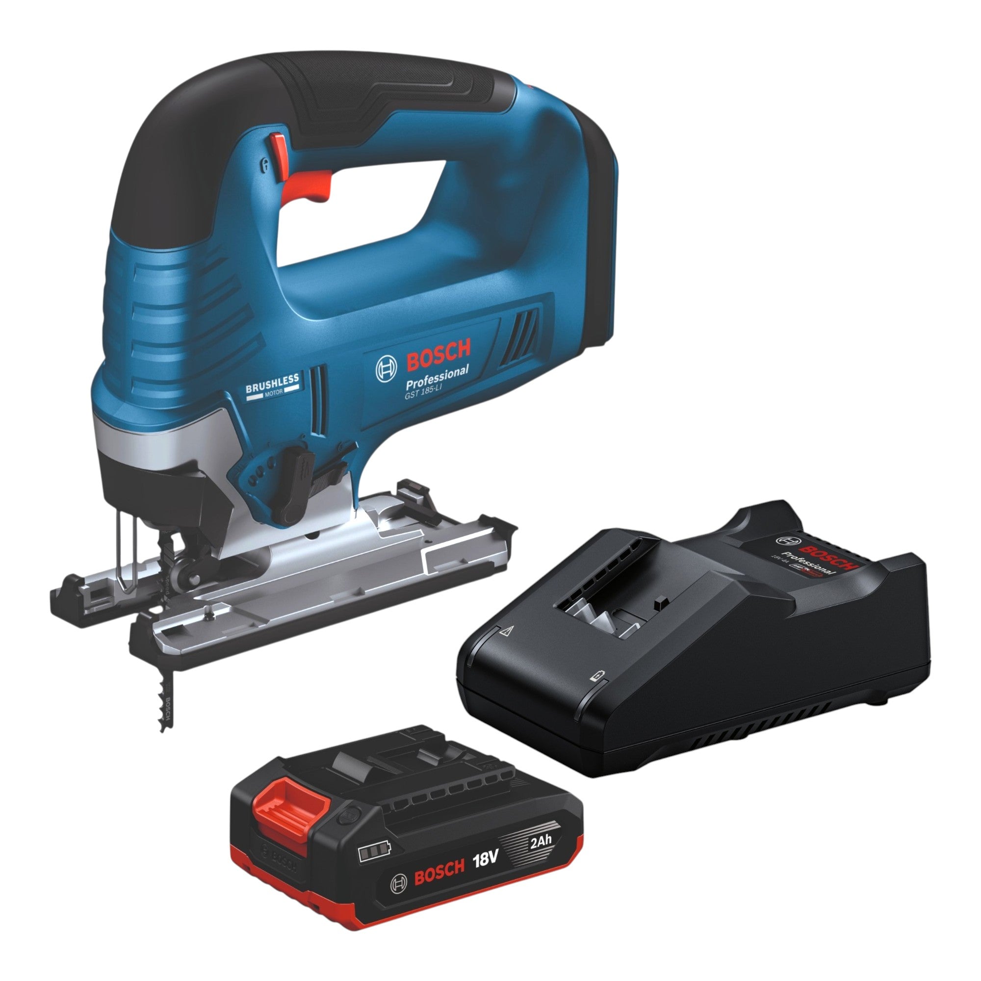 Bosch GST 18V 125 B Professional Akku Stichsaege 18 V 125 mm Brushless 1x Akku 2 0 Ah Ladegeraet 0 - toolbrothers