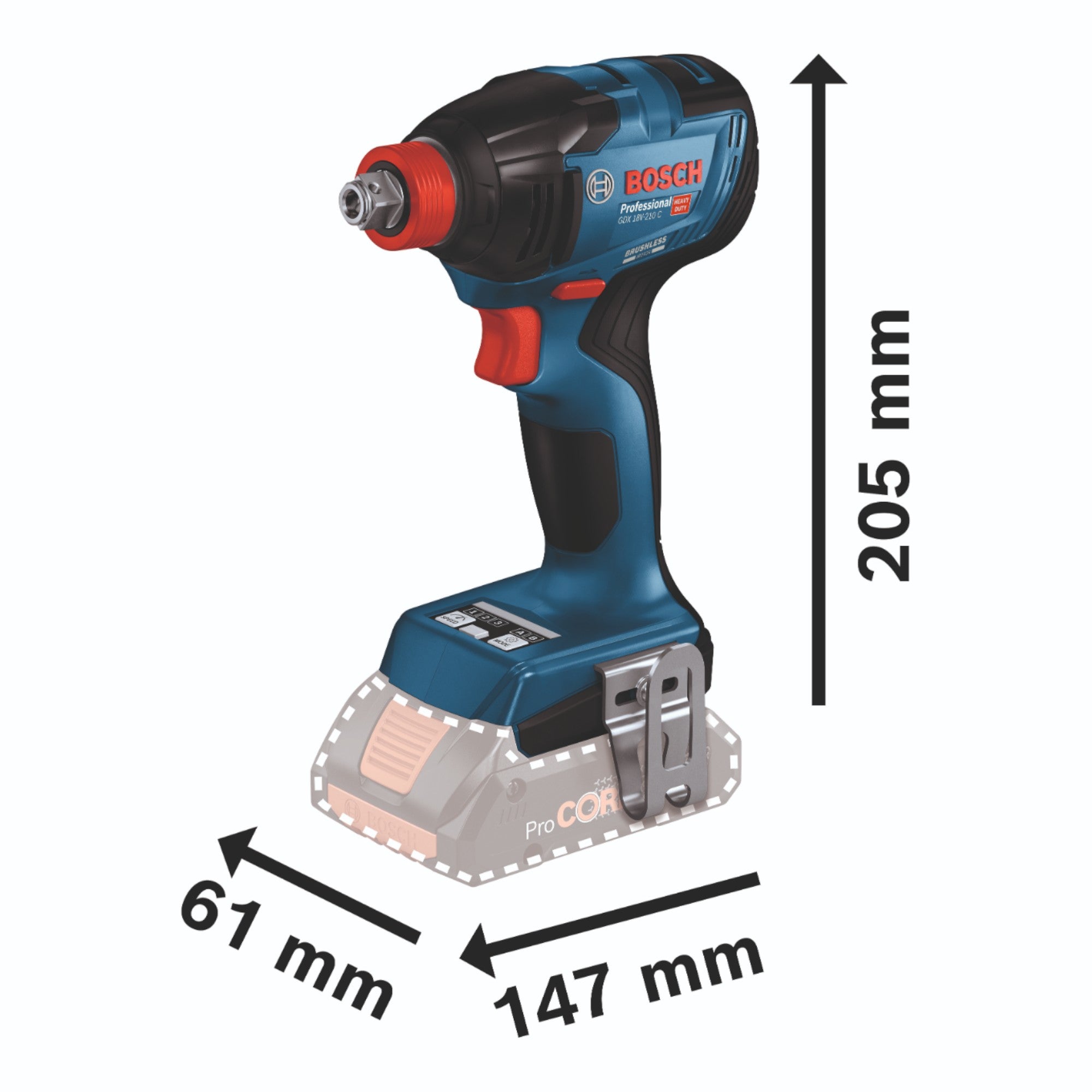 Bosch GDX 18V 210 C Professional Akku Drehschlagschrauber 18 V 210 Nm Brushless 1x Akku 2 0 Ah ohne Ladegeraet 1 - toolbrothers