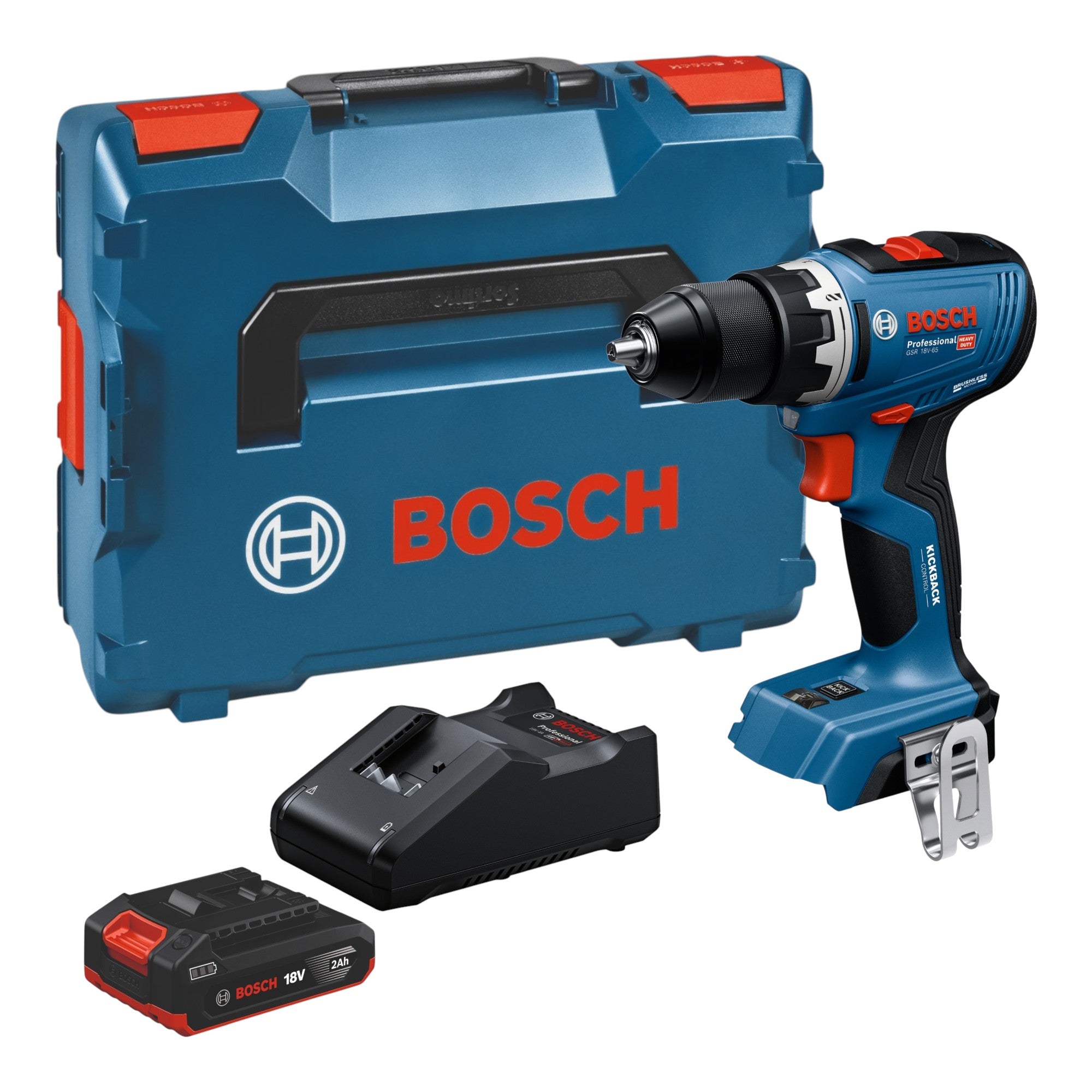 Bosch GSR 18V 65 Professional Akku Bohrschrauber 18 V 63 Nm Brushless 1x Akku 2 0 Ah Ladegeraet L Boxx 0 - toolbrothers