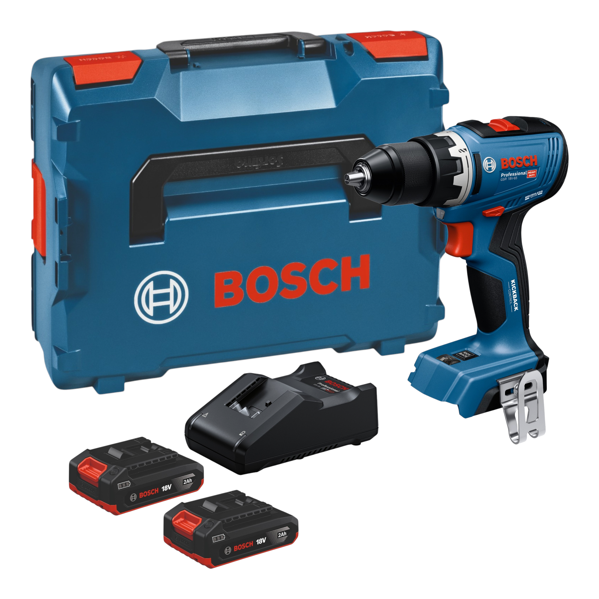 Bosch GSR 18V 65 Professional Akku Bohrschrauber 18 V 63 Nm Brushless 2x Akku 2 0 Ah Ladegeraet L Boxx 0 - toolbrothers