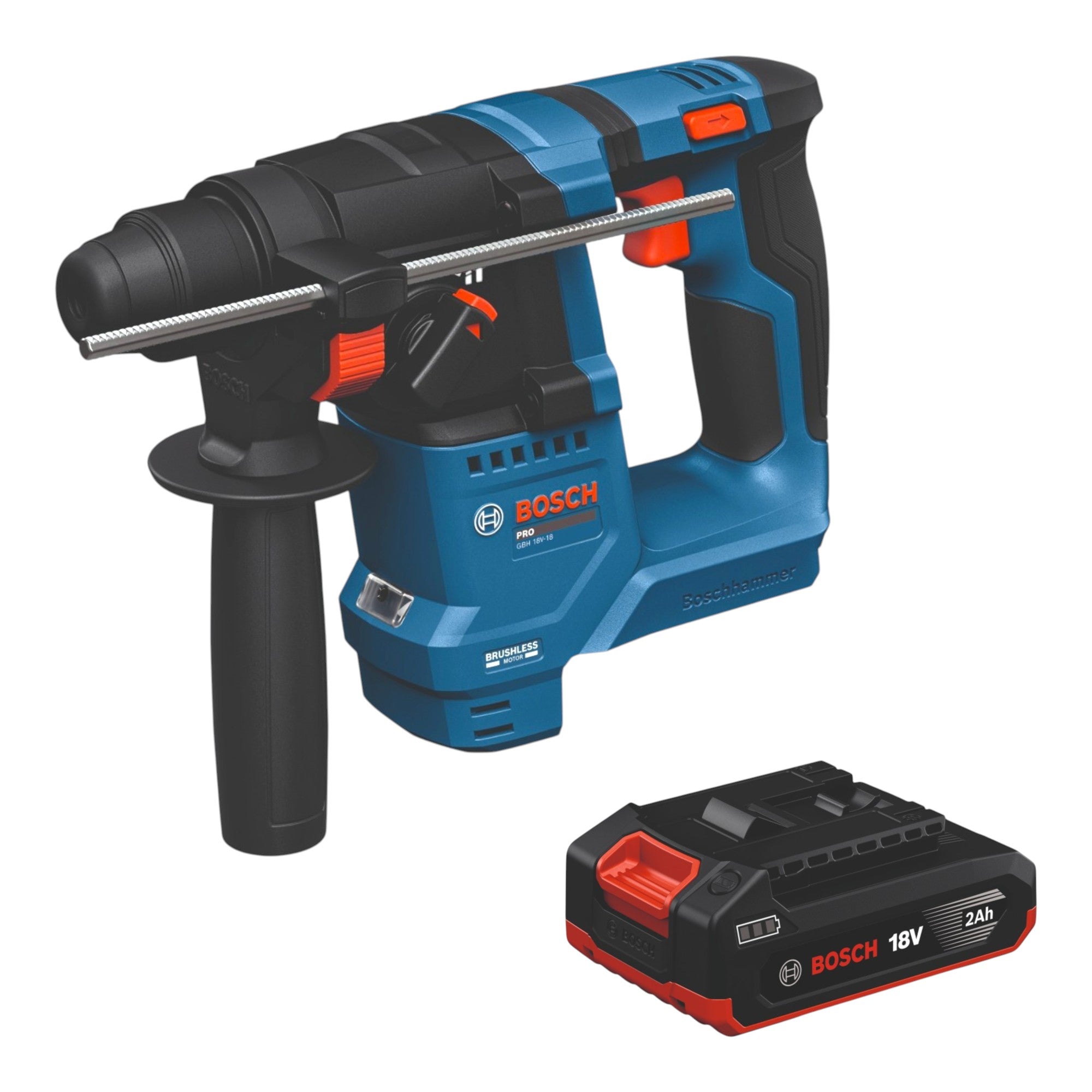 Bosch GBH 18V 18 Professional Akku Bohrhammer 18 V 1 5 J SDS plus Brushless 1x Akku 2 0 Ah ohne Ladegeraet 0 - toolbrothers