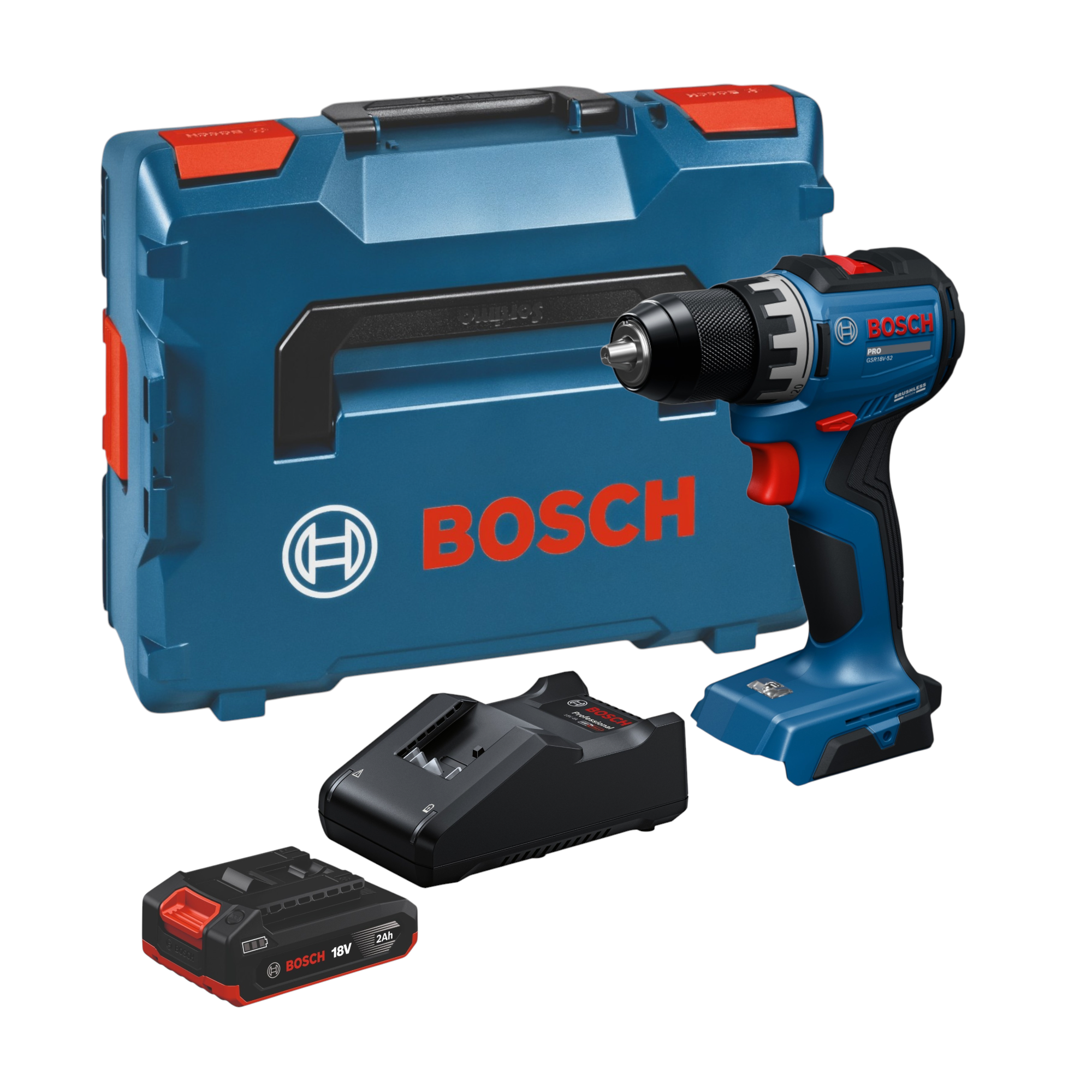 Bosch GSR 18V 52 Professional Akku Bohrschrauber 18 V 70 Nm Brushless 1x Akku 2 0 Ah Ladegeraet L Boxx 0 - toolbrothers