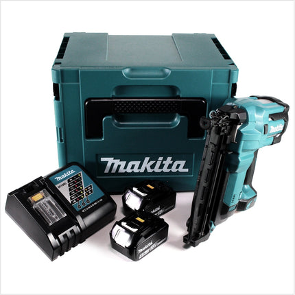 Makita DBN 600 RMJ Akku Stauchkopfnagler 18 V + 2x Akku 4,0Ah + Ladegerät + Makpac - Toolbrothers