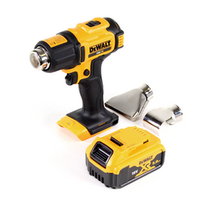 DeWalt DCE 530 N Akku Heißluftpistole 18V 530°C + 1x Akku 5,0Ah + Flächen- und Reflektordüse - ohne Ladegerät