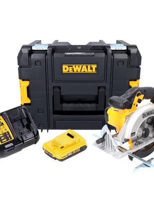 DeWalt DCS 391 D1 Akku Hand Handkreissäge 18 V 165 mm + 1x Akku 2,0 Ah + Ladegerät + TSTAK - Toolbrothers