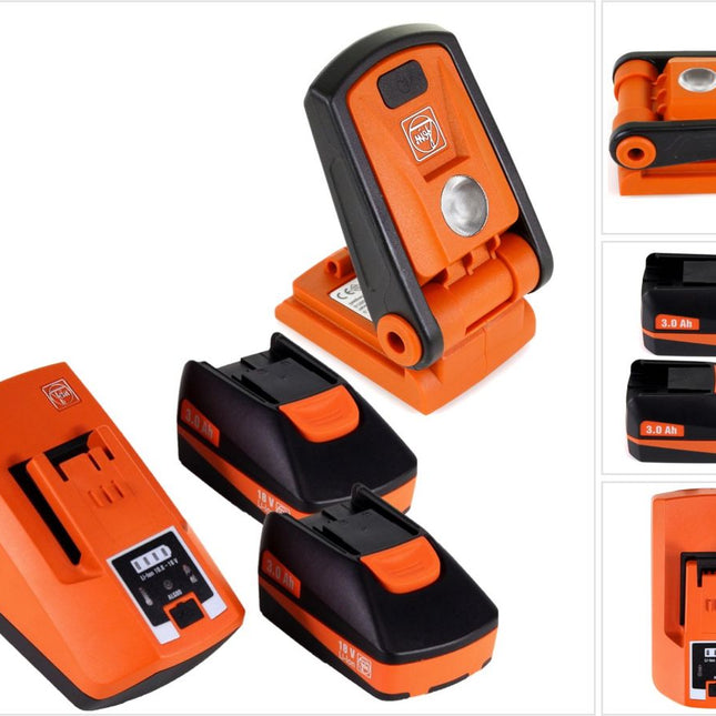 FEIN ALED 12 Akku Lampe 12-18V LED + 2x Akku 3,0Ah 18V Li-Ion + Schnellladegerät 18V - Toolbrothers
