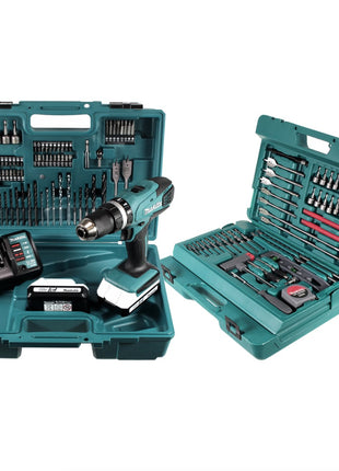 Makita HP 457 DWE Akku Schlagbohrschrauber 18V 42Nm G-Serie + 2x Akku 1,5 Ah + Ladegerät + 290tlg. Set + 2x Koffer - Toolbrothers