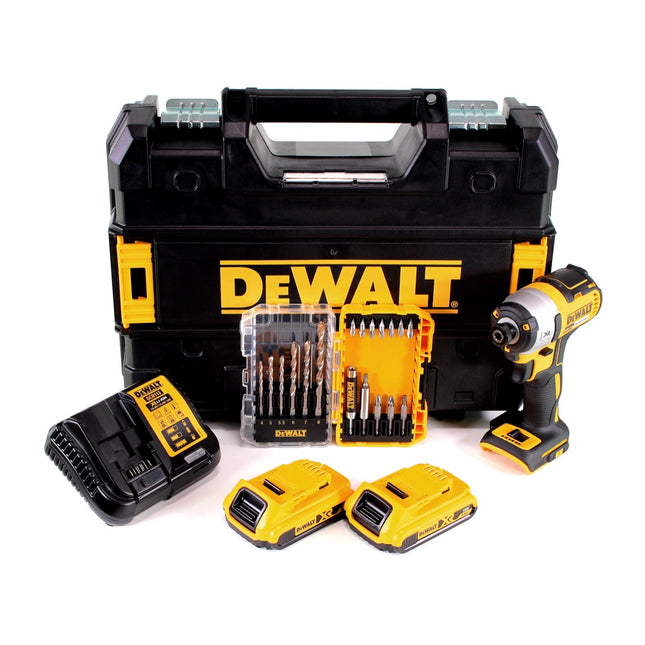 DeWalt DCF 887 Avvitatore a impulsi 18 V XR con attacco esagonale 1/4" in valigetta TStak+ 2x Batteria 2,0 Ah + Caricatore
