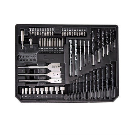 Makita DHP 458 STX4 Akku Schlagbohrschrauber 18V 91Nm + 1x Akku 5,0Ah + Ladegerät + 70tlg. Bit Bohrer Set + Koffer