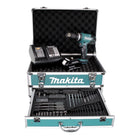 Makita DHP 453 SGX4 Akku Schlagbohrschrauber 18V 42Nm + 1x Akku 6,0Ah + Ladegerät + 70tlg. Bit Bohrer Set + Koffer