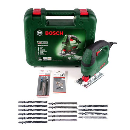 Bosch PST 670 (CT) Heimwerker Stichsäge 500W + 18x Stichsägeblätter + Koffer