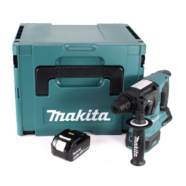 Martillo perforador sin cable Makita DHR 242 T1J 18V 2.0J SDS-plus Brushless + 1x batería recargable 5.0Ah + Makpac - sin cargador