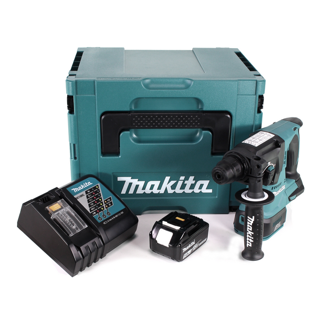 Makita DHR 242 RT1J cordless hammer drill 18V 2.0J SDS-plus Brushless + 1x rechargeable battery 5.0Ah + charger + Makpac