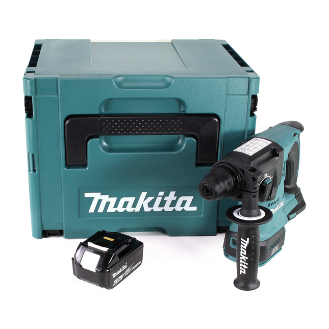 Martillo perforador sin cable Makita DHR 242 G1J 18V 2.0J SDS-plus Brushless + 1x batería recargable 6.0Ah + Makpac - sin cargador