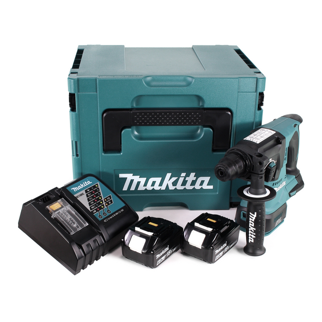 Makita DHR 242 RGJ cordless hammer drill 18V 2.0J SDS-plus Brushless + 2x rechargeable battery 6.0Ah + charger + Makpac