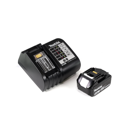 Sierra de calar pendular a batería Makita DJV 181 ST1J 18V sin escobillas + 1x batería 5.0Ah + Bosch 15 piezas. Juego de hojas de sierra de calar + Makpac + cargador