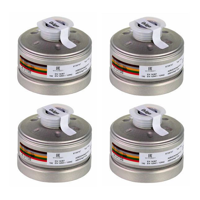 Dräger 4x X-plore Rd40 filtro respiratorio A2B2E2K2 Hg P3 RD (4x 6738797) EN148-1 para máscara completa X-plore 6000