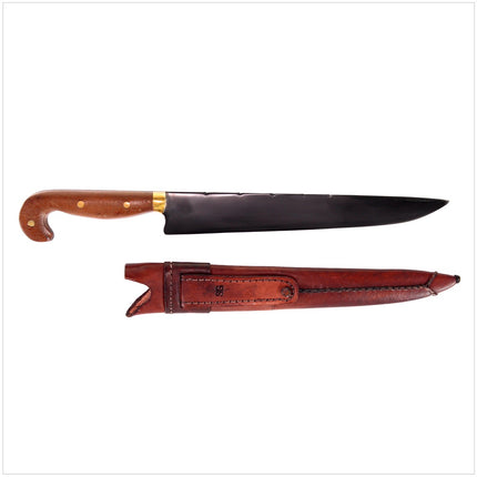 Serra Grande "Faca de Tala Carbono" Coltello da cucina tradizionale brasiliano forgiato a mano CARBON, lama da 25,4 cm + Fodero in vera pelle
