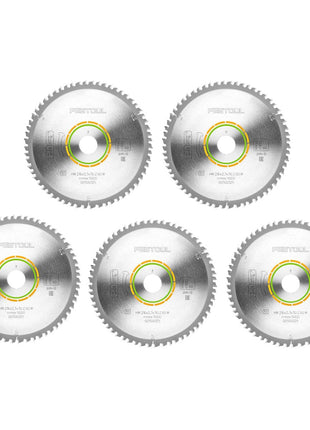 Festool 5x fine tooth circular saw blade HW 216 x 2.3 x 30 mm W60 216 mm 60 teeth ( 5x 500125 )