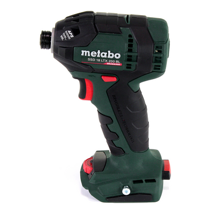 Metabo SSD 18 LTX 200 BL Atornillador de impacto inalámbrico 18V 1/4" 200Nm sin escobillas + 2x batería 4.0Ah + cargador + maletín (602396830)