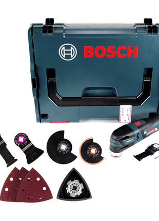 Bosch GOP 12V-28 Multi-Cutter a batteria 12V Starlock Brushless Solo + Starlock Set Best of Renovation 5 pezzi + L-Boxx - senza batteria, senza caricabatterie