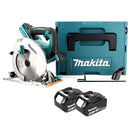 Makita DHS 710 TJ 36V akumulatorowa pilarka tarczowa Li-Ion 190 mm + 2x akumulator 5,0Ah + Makpac - bez ładowarki