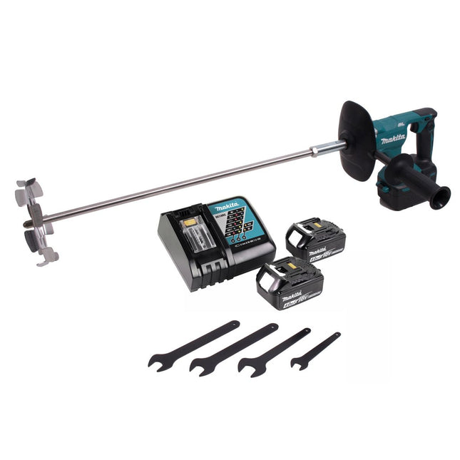 Makita DUT 130 RM batidora sin cable 18V M14 Brushless + 2x batería 4.0Ah + cargador